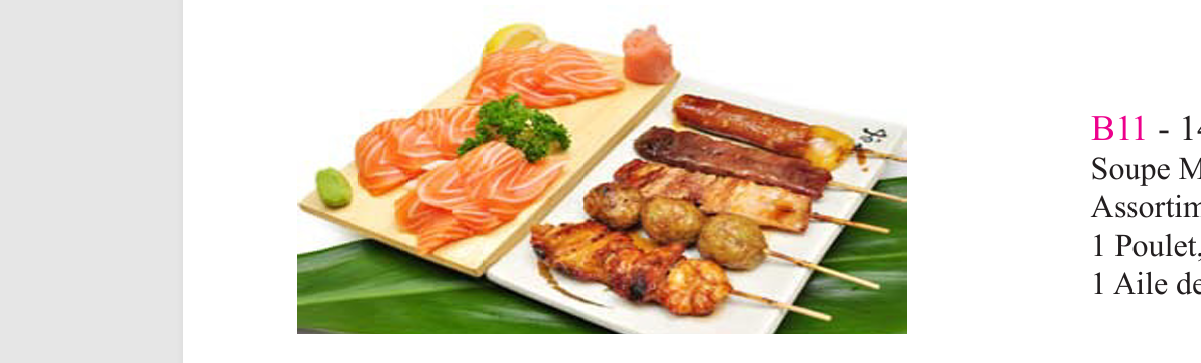 Menu B11